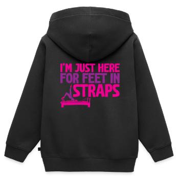I'm Just Here For Feet In Straps 2 - Kinder Premium Organic Zip Hoodie - Schwarz - Hinten - AI Model Kid Male (0cm)