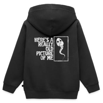 Here's A Really Old Picture Of Me 3 - Kinder Premium Organic Zip Hoodie - Schwarz - Hinten - AI Model Kid Male (0cm)