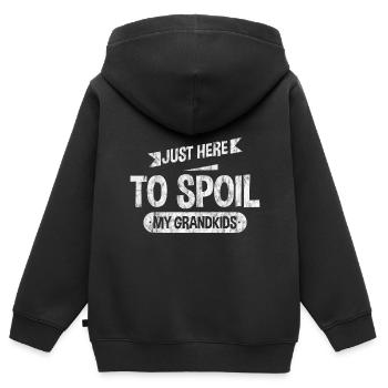 Here To Spoil My Grandkids 3 - Kinder Premium Organic Zip Hoodie - Schwarz - Hinten - AI Model Kid Male (0cm)