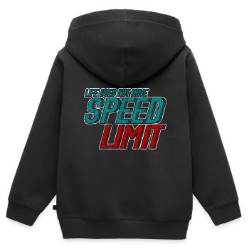 Life Does Not Have Speed Limit 3 - Kinder Premium Organic Zip Hoodie - Schwarz - Hinten - AI Model Kid Male (0cm)