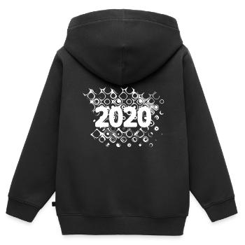 Bulles 2020 - Sweat Premium à capuche zippé enfant bio - noir - Dos - AI Model Kid Male (0cm)