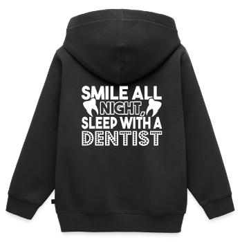 Dentist Sleep With A Dentist - Kids Premium Organic Zip-up Hoodie - black - Back - AI Model Kid Male (0cm)