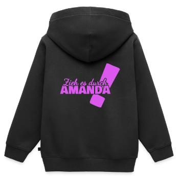 Amanda als Vorname - Kinder Premium Organic Zip Hoodie - Schwarz - Hinten - AI Model Kid Male (0cm)