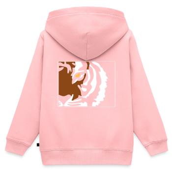 Tigers Auge Exotisches Tier Tierarzt - Kinder Premium Organic Zip Hoodie - Rosa - Hinten - AI Model Kid Female (0cm)