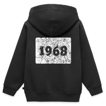 Zahl 1968 - Kinder Premium Organic Zip Hoodie - Schwarz - Hinten - AI Model Kid Male (0cm)