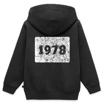 Zahl 1978 - Kinder Premium Organic Zip Hoodie - Schwarz - Hinten - AI Model Kid Male (0cm)