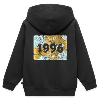 1996 1996 - Sweat Premium à capuche zippé enfant bio - noir - Dos - AI Model Kid Male (0cm)