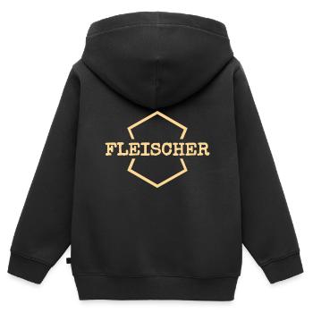 Travail Boucher - Sweat Premium à capuche zippé enfant bio - noir - Dos - AI Model Kid Male (0cm)