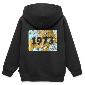 1973 1973 - Sweat Premium à capuche zippé enfant bio - noir - Dos - AI Model Kid Male (0cm)