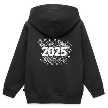 Bulles 2025 - Sweat Premium à capuche zippé enfant bio - noir - Dos - AI Model Kid Male (0cm)