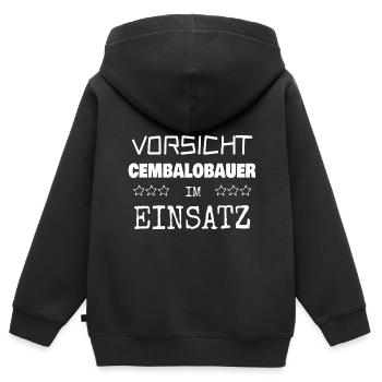 Berufung Cembalobauer - Kinder Premium Organic Zip Hoodie - Schwarz - Hinten - AI Model Kid Male (0cm)
