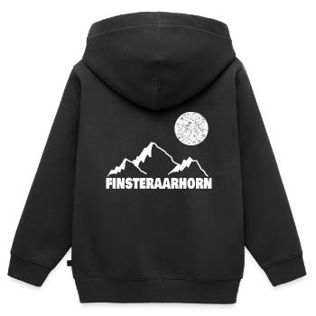 finsteraarhorn als Bergsport - Kinder Premium Organic Zip Hoodie - Schwarz - Hinten - AI Model Kid Male (0cm)