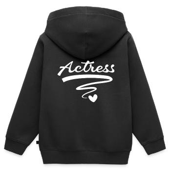 Actrice Actrice - Sweat Premium à capuche zippé enfant bio - noir - Dos - AI Model Kid Male (0cm)
