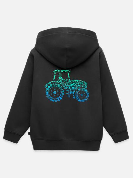 Traktor Trecker - Kinder Premium Organic Zip Hoodie - Schwarz