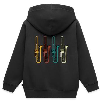 Jazz - Sweat Premium à capuche zippé enfant bio - noir - Dos - AI Model Kid Male (0cm)