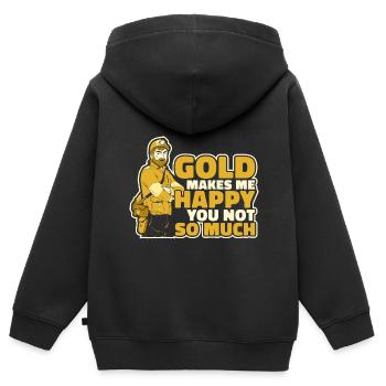 Gold Mining Gold Mine - Kids Premium Organic Zip-up Hoodie - black - Back - AI Model Kid Male (0cm)