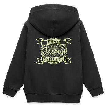 Beste Kollegin Arbeitskollegin Jasmin - Kinder Premium Organic Zip Hoodie - Schwarz - Hinten - AI Model Kid Male (0cm)