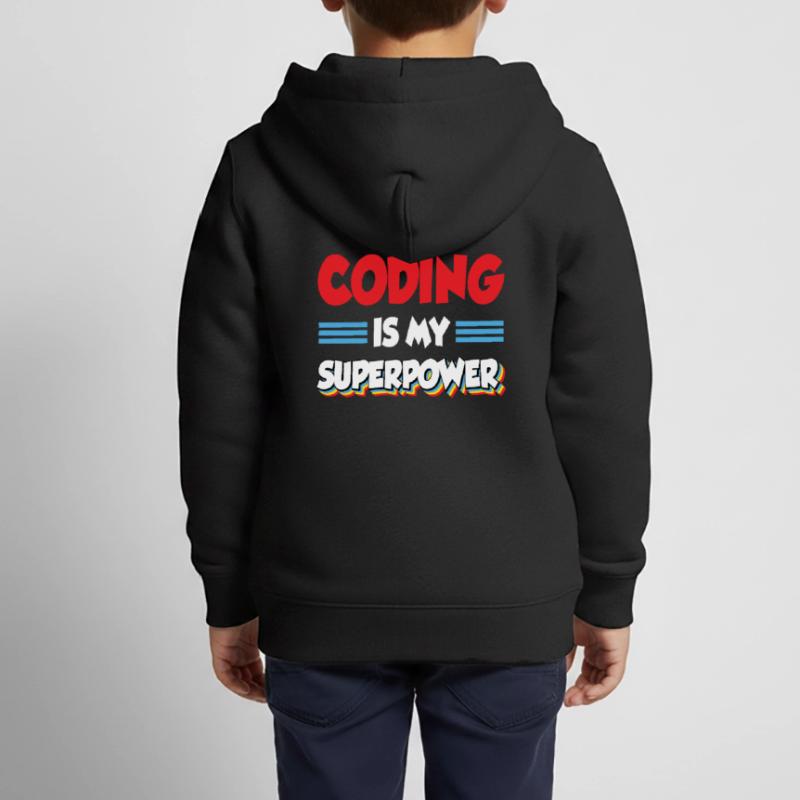 Coding Is My Superpower Programming Coder Computer Kinder Premium Organic Zip Hoodie