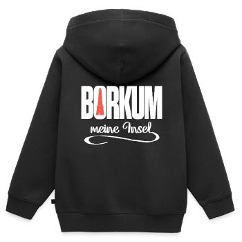 Borkum meine Insel - Kinder Premium Organic Zip Hoodie - Schwarz - Hinten - AI Model Kid Male (0cm)