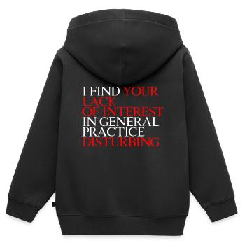 Your Lack Of Interest In Practice Is Disturbing 3 - Kinder Premium Organic Zip Hoodie - Schwarz - Hinten - AI Model Kid Male (0cm)