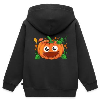 Pumpkin In The Patch Thanksgiving Halloween - Kids Premium Organic Zip-up Hoodie - black - Back - AI Model Kid Male (0cm)