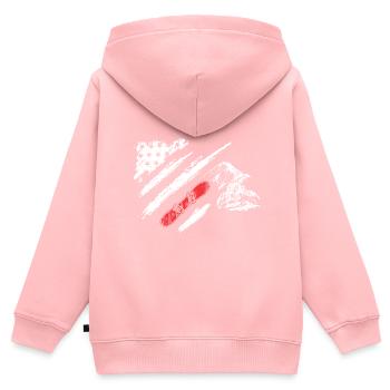 Snowboard in Amerika Flagge - Kinder Premium Organic Zip Hoodie - Rosa - Hinten - AI Model Kid Female (0cm)
