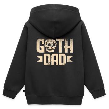 Goth Dad Crâne gothique foncé - Sweat Premium à capuche zippé enfant bio - noir - Dos - AI Model Kid Male (0cm)