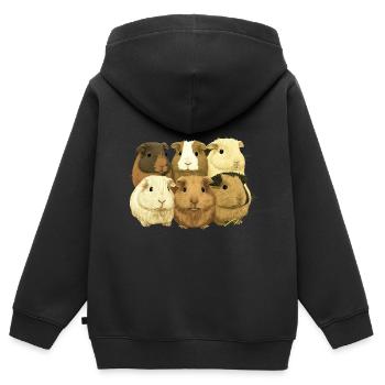 Meerschweinchen für eine Meerschweinchen - Kinder Premium Organic Zip Hoodie - Schwarz - Hinten - AI Model Kid Male (0cm)