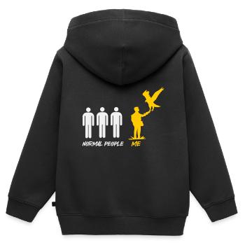 Falknerei Ornithologie Geschenk - Kinder Premium Organic Zip Hoodie - Schwarz - Hinten - AI Model Kid Male (0cm)