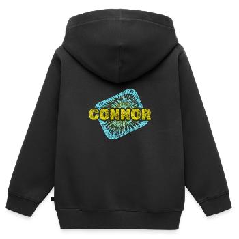 Leisure time Connor - Kids Premium Organic Zip-up Hoodie - black - Back - AI Model Kid Male (0cm)