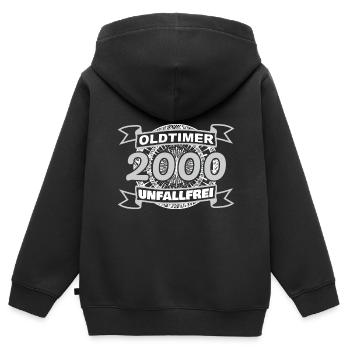 2000 2000 - Sweat Premium à capuche zippé enfant bio - noir - Dos - AI Model Kid Male (0cm)