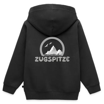 Zugspitze - Kinder Premium Organic Zip Hoodie - Schwarz - Hinten - AI Model Kid Male (0cm)