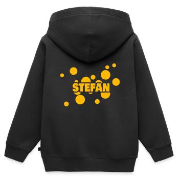 Geschenk für Stefan - Kinder Premium Organic Zip Hoodie - Schwarz - Hinten - AI Model Kid Male (0cm)