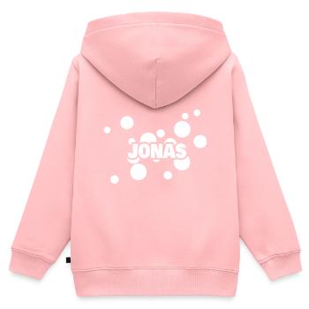 Jonas - Sweat Premium à capuche zippé enfant bio - rose - Dos - AI Model Kid Female (0cm)