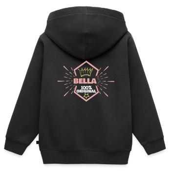 Bella als Vorname - Kinder Premium Organic Zip Hoodie - Schwarz - Hinten - AI Model Kid Male (0cm)