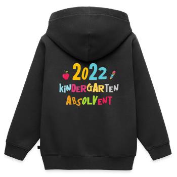 2022 Kindergarten Absolvent Erstklässler Schule - Kinder Premium Organic Zip Hoodie - Schwarz - Hinten - AI Model Kid Male (0cm)