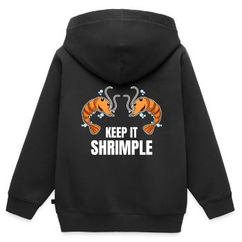 Keep It Shrimple Garnelen Shrimps Krabben - Kinder Premium Organic Zip Hoodie - Schwarz - Hinten - AI Model Kid Male (0cm)