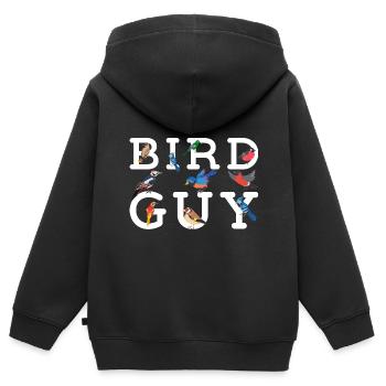 Ornithologue ornithologue ornithologue Oiseau ornithologue - Sweat Premium à capuche zippé enfant bio - noir - Dos - AI Model Kid Male (0cm)