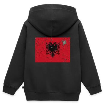 Albanien - Kinder Premium Organic Zip Hoodie - Schwarz - Hinten - AI Model Kid Male (0cm)