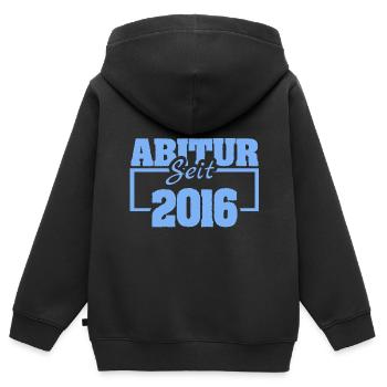Jahr 2016 - Kinder Premium Organic Zip Hoodie - Schwarz - Hinten - AI Model Kid Male (0cm)