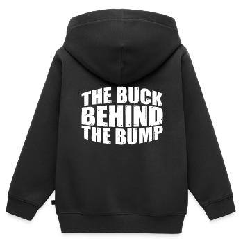 The Buck Behind The Bump 4 - Kinder Premium Organic Zip Hoodie - Schwarz - Hinten - AI Model Kid Male (0cm)