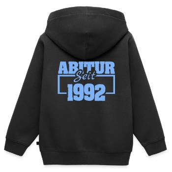 1992 - Kinder Premium Organic Zip Hoodie - Schwarz - Hinten - AI Model Kid Male (0cm)