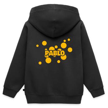 Pablo - Kids Premium Organic Zip-up Hoodie - black - Back - AI Model Kid Male (0cm)