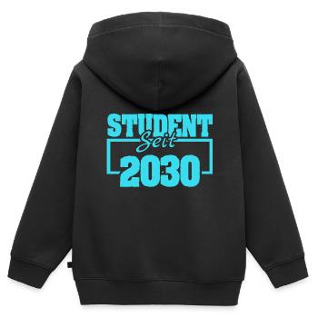 2030 - Kids Premium Organic Zip-up Hoodie - black - Back - AI Model Kid Male (0cm)