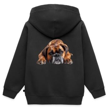 Boxer - Kids Premium Organic Zip-up Hoodie - black - Back - AI Model Kid Male (0cm)