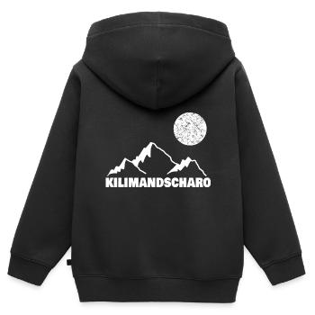 kilimandscharo als Bergsport - Kinder Premium Organic Zip Hoodie - Schwarz - Hinten - AI Model Kid Male (0cm)