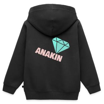 Noble Anakin - Sweat Premium à capuche zippé enfant bio - noir - Dos - AI Model Kid Male (0cm)