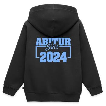 2024 - Kinder Premium Organic Zip Hoodie - Schwarz - Hinten - AI Model Kid Male (0cm)