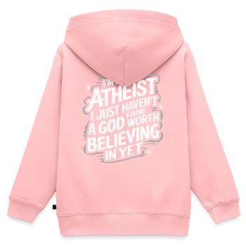 Atheismus Atheist Anti-Religion Agnostiker - Kinder Premium Organic Zip Hoodie - Rosa - Hinten - AI Model Kid Female (0cm)