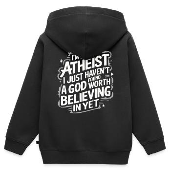 Atheismus Atheist Anti-Religion Agnostiker - Kinder Premium Organic Zip Hoodie - Schwarz - Hinten - AI Model Kid Male (0cm)